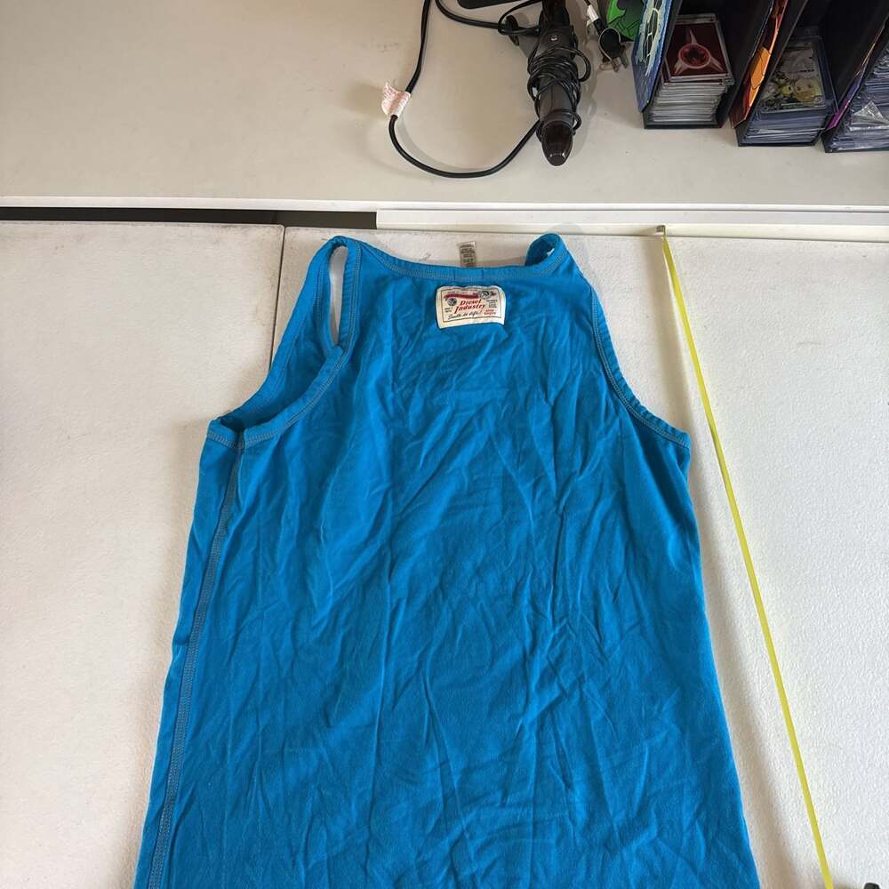 Diesel Womens Blue Tank Top, Size L - Picture 3 of 4